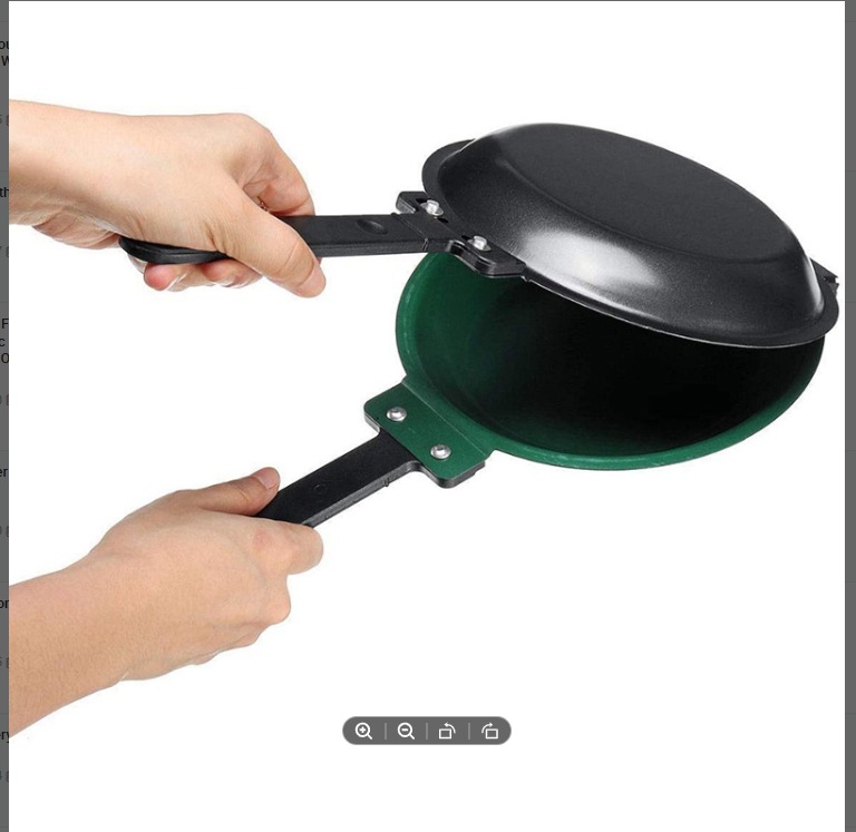 2X Frying Pan,Double Side Frying Pan Non-Stick Flip Folding Frying Pan BBQ Stable and Durable Cooking Tool